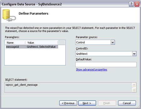 DataSource2 parameters